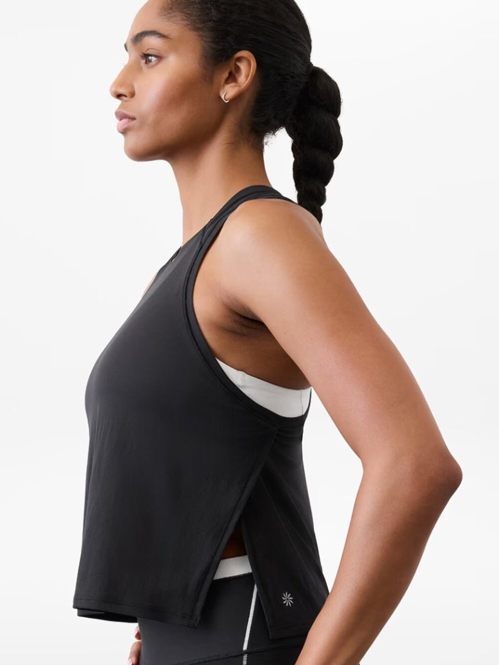 Athleta Grid Knit tank in NAVY BLUE Size Small NWT